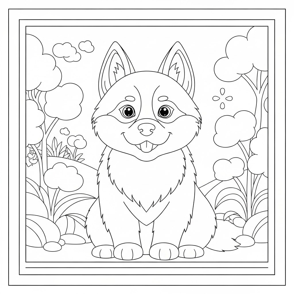 husky baby coloring page