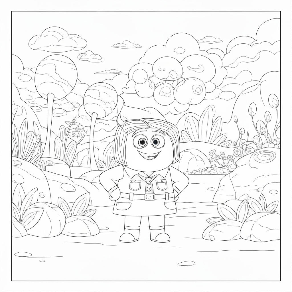 inside out action coloring page