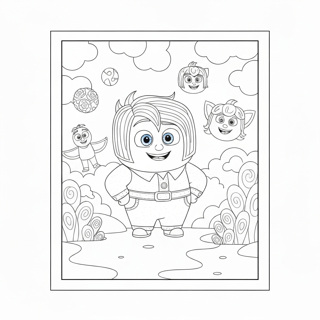 inside out cute coloring page