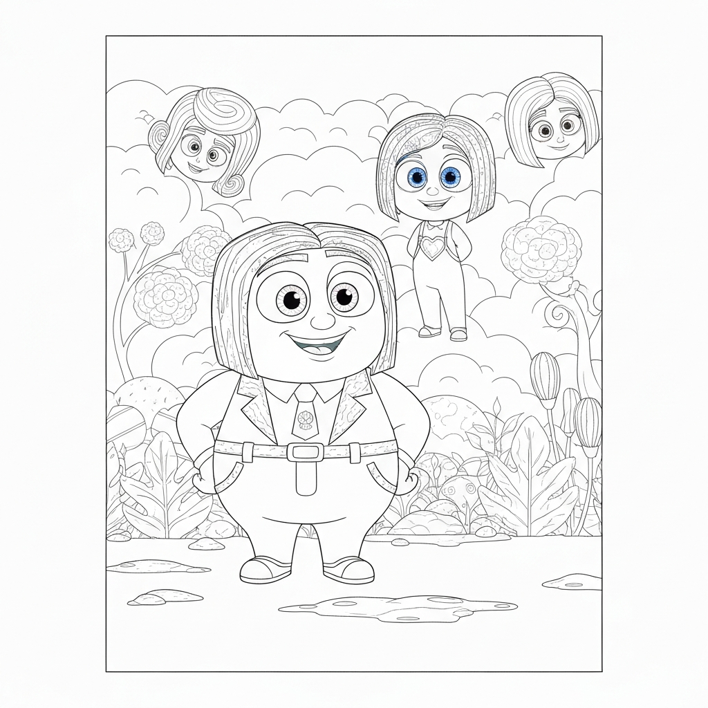 inside out detailed coloring page