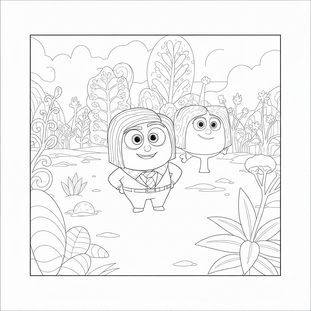 inside out educational coloring page