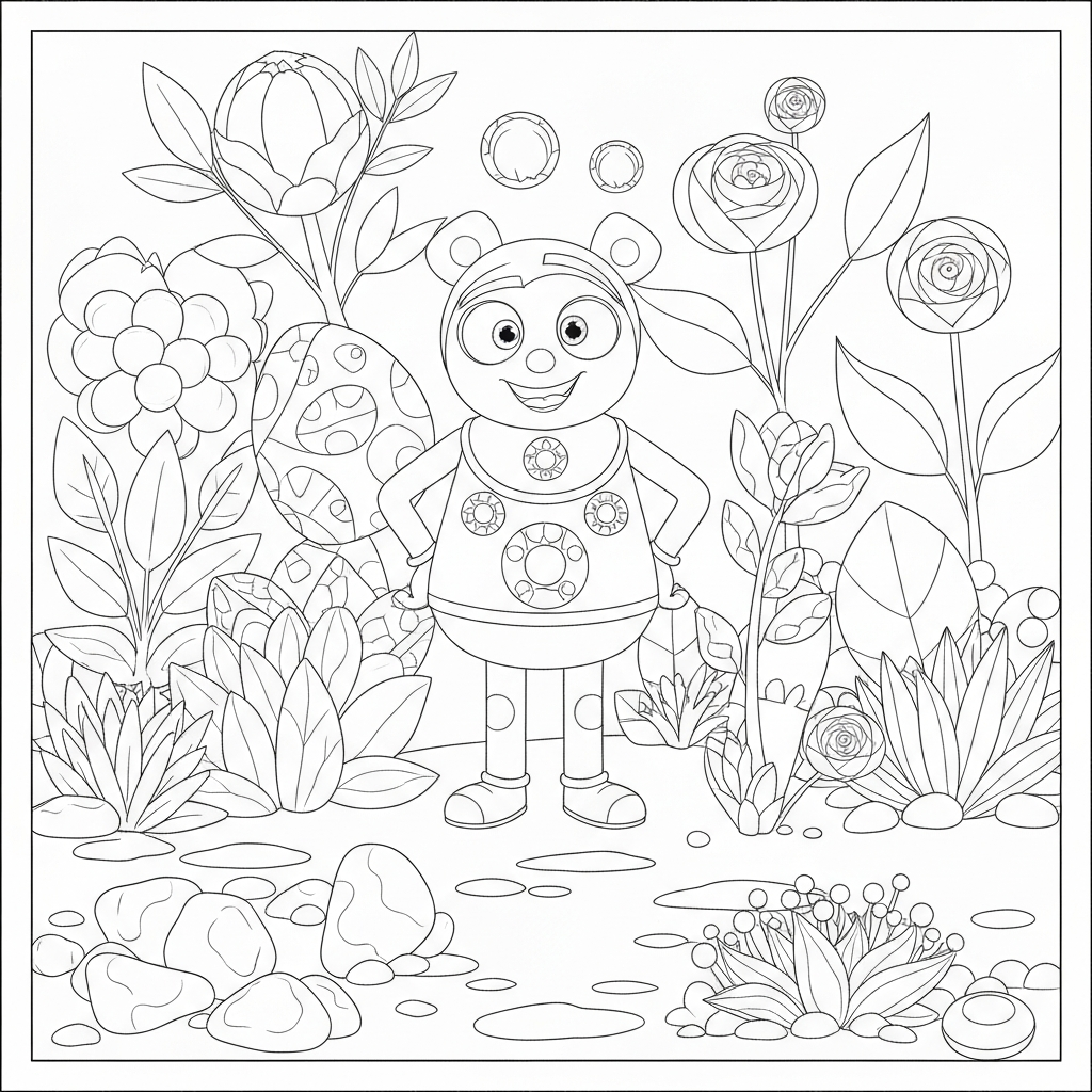 inside out flowers coloring page