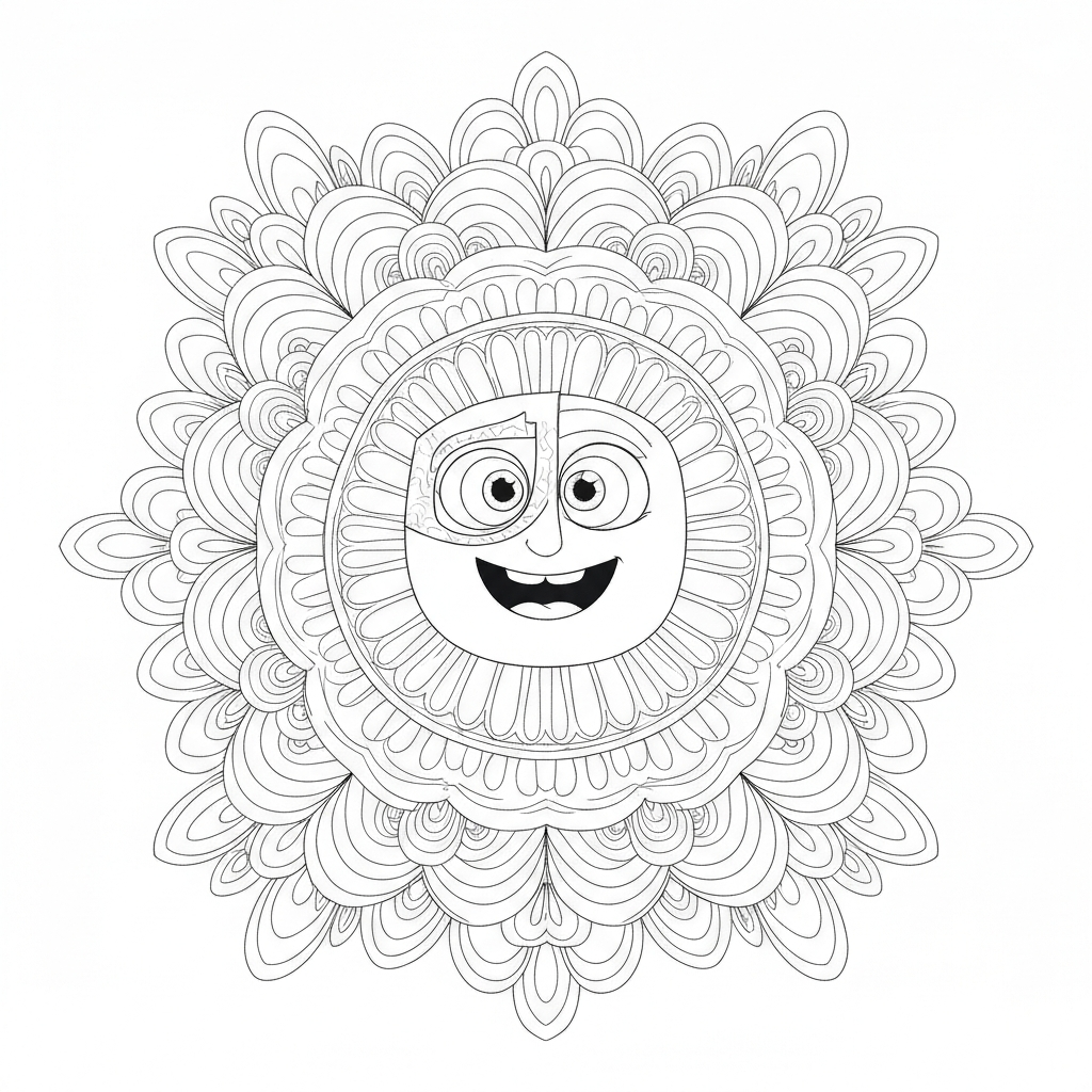 inside out mandala coloring page