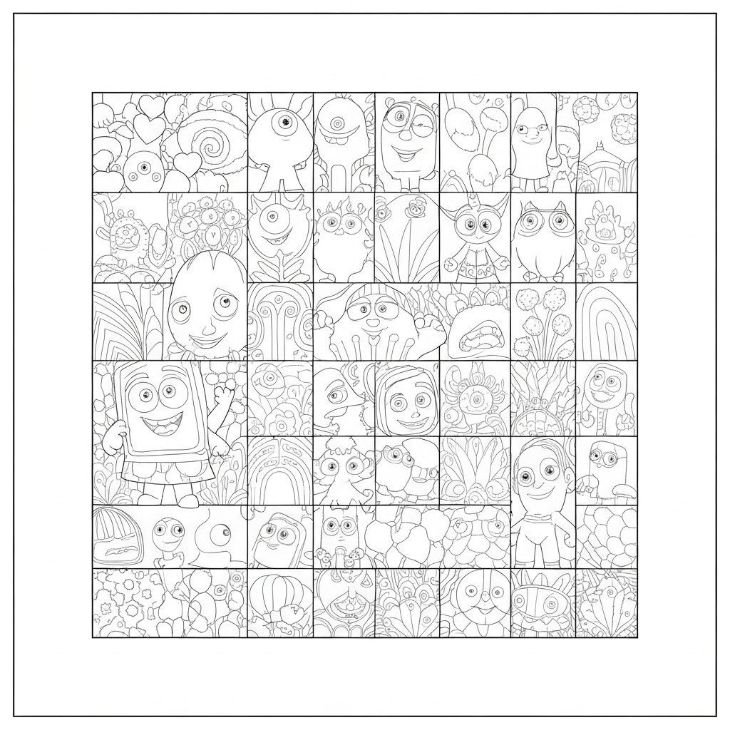 inside out pattern coloring page