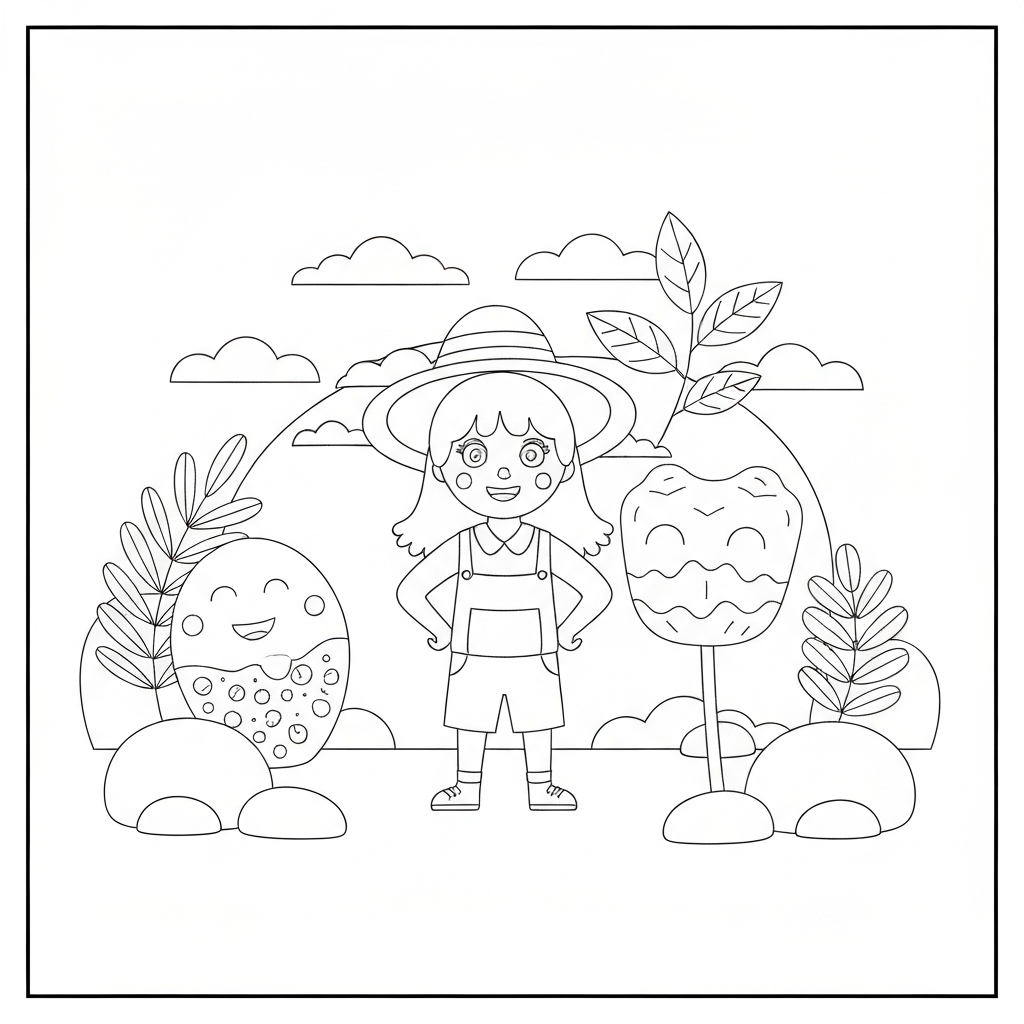 6月の教育的ぬりえページ