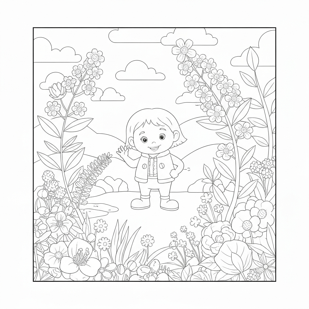 6月の花のぬりえページ