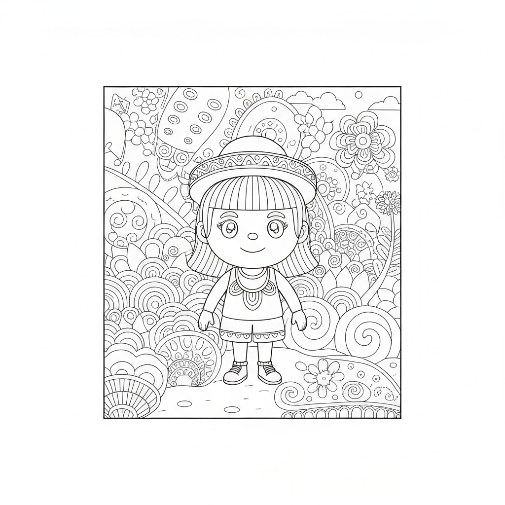 6月のマンダラぬりえページ