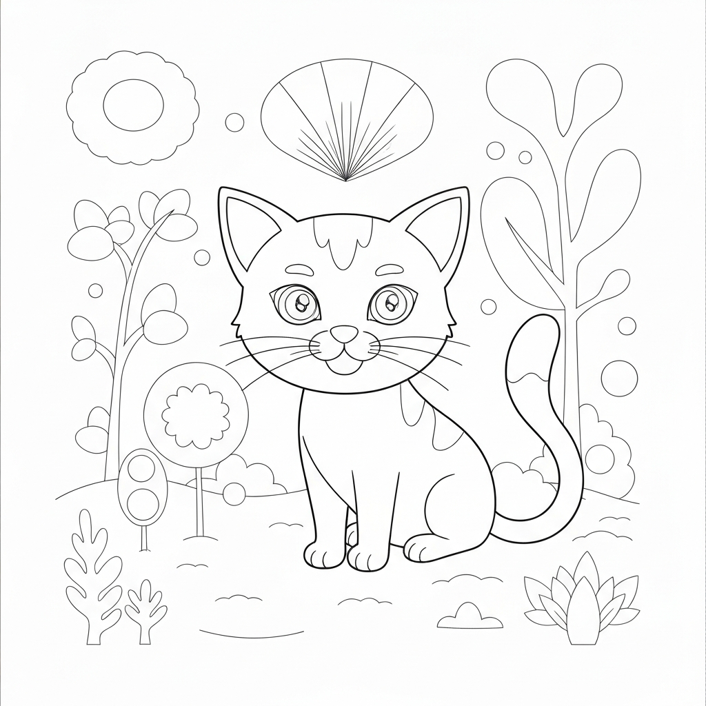 Kätzchen Katze einfache Malvorlage