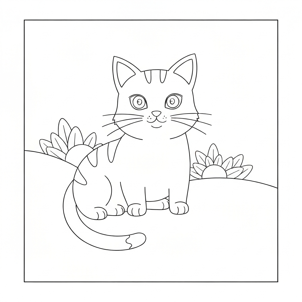 Kätzchen Katze einfache Malvorlage