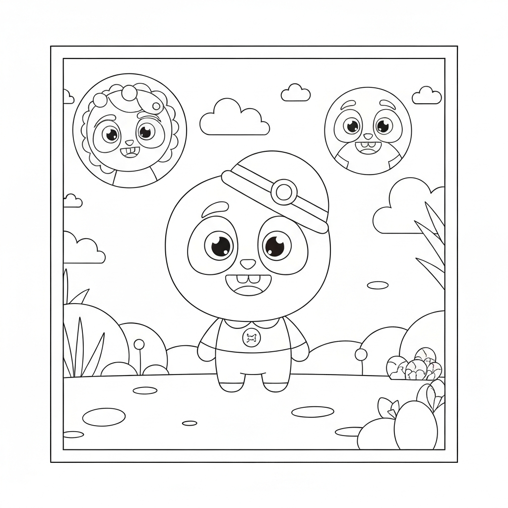 labubu cartoon coloring page