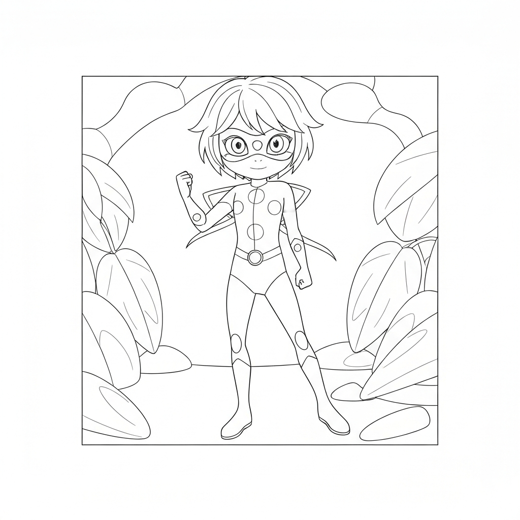 ladybug cat noir detailed coloring page