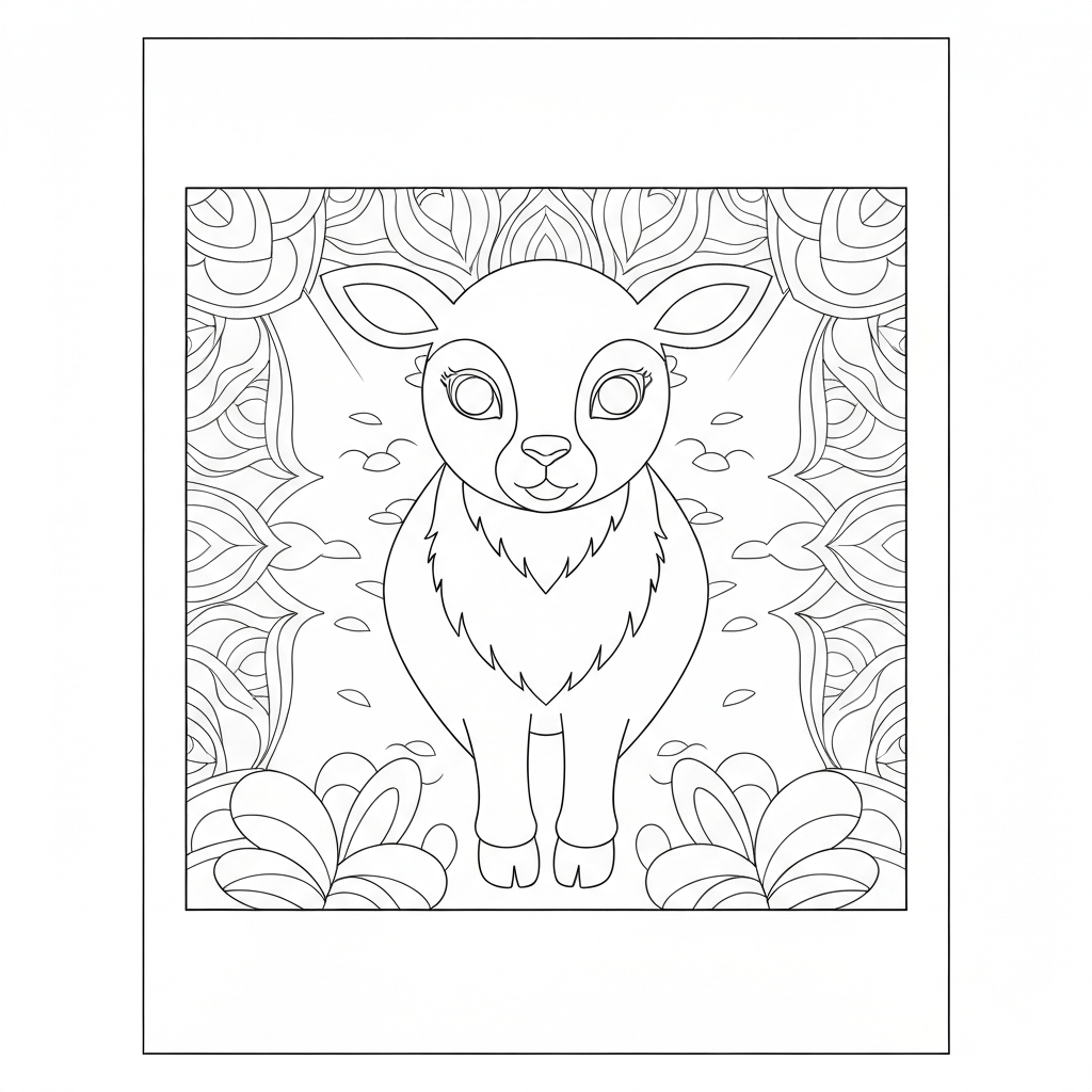 lamb mandala coloring page