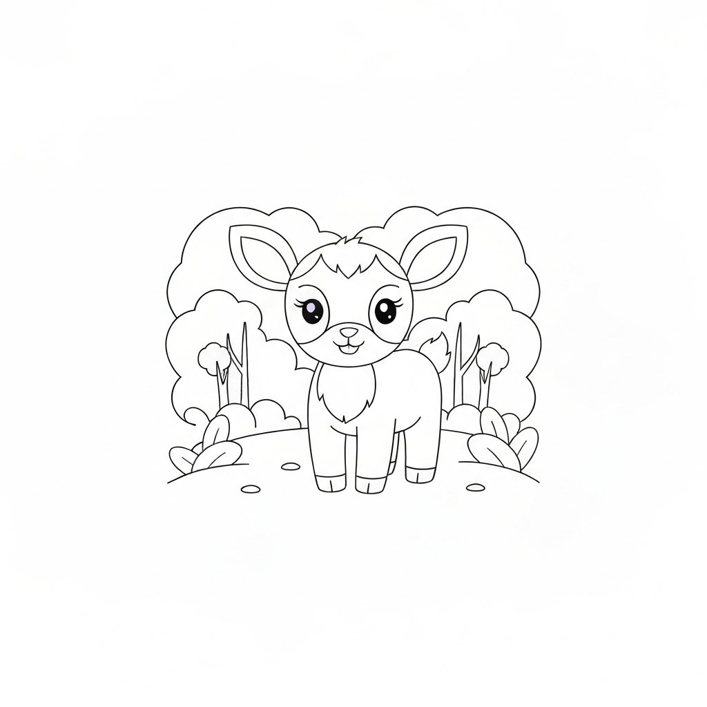 lambo cute coloring page