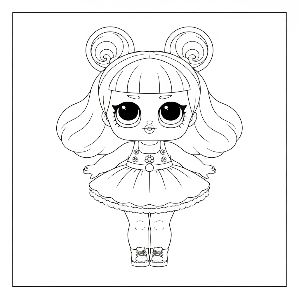 página para colorir de desenho animado de lol doll