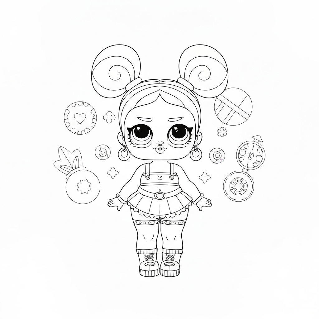página para colorir de mandala de lol doll