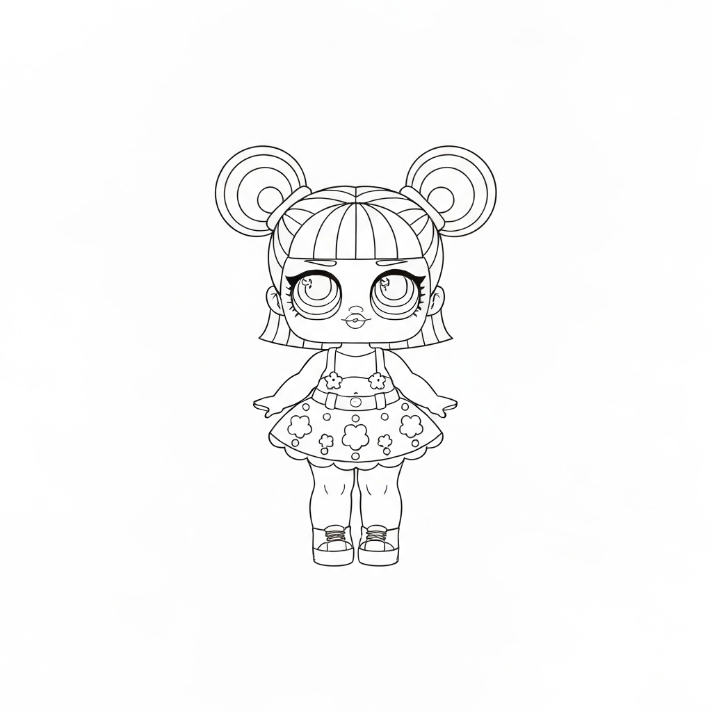 página para colorir de padrão de lol doll