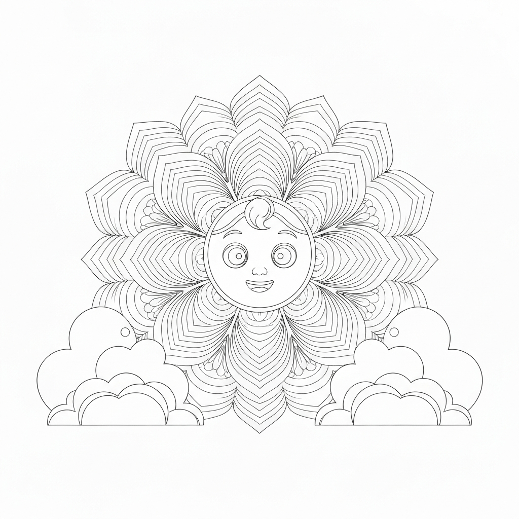 mandala art baby coloring page