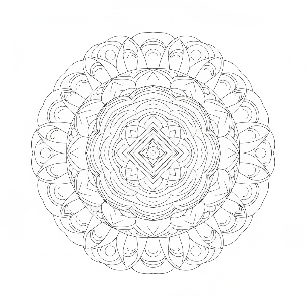 mandala art cartoon coloring page