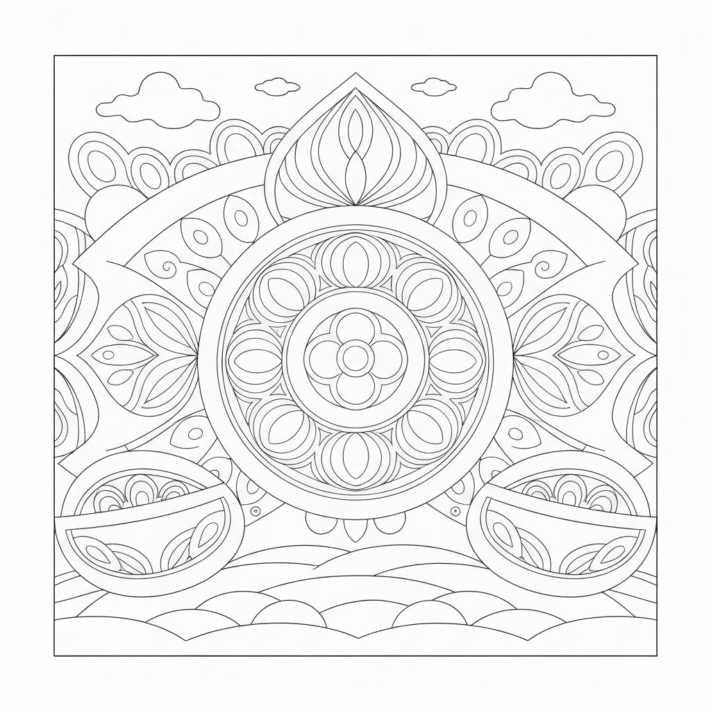 mandala art cute coloring page