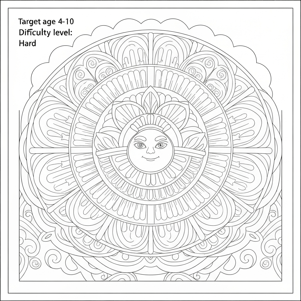 mandala art decorative coloring page