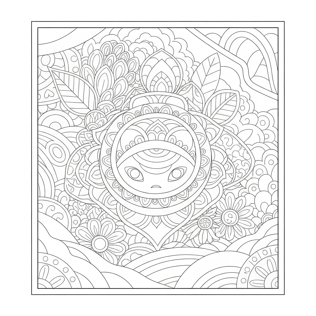 mandala art detailed coloring page