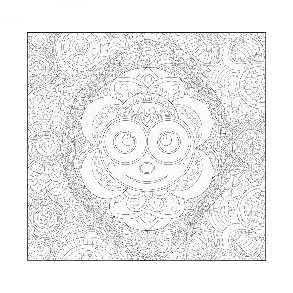 mandala art educational coloring page