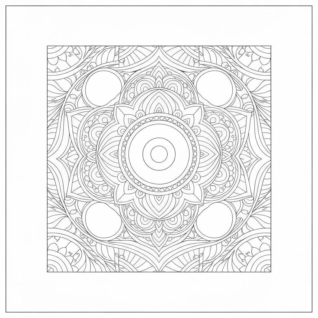 mandala  for adults abstract coloring page