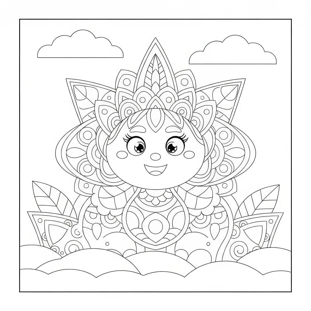 mandala  for adults cute coloring page