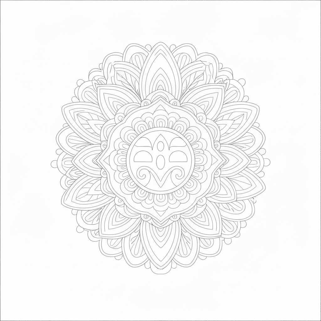 mandala  for adults decorative coloring page