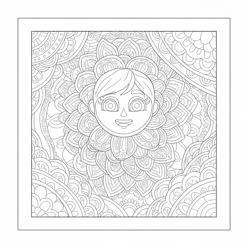 mandala  for adults easy coloring page