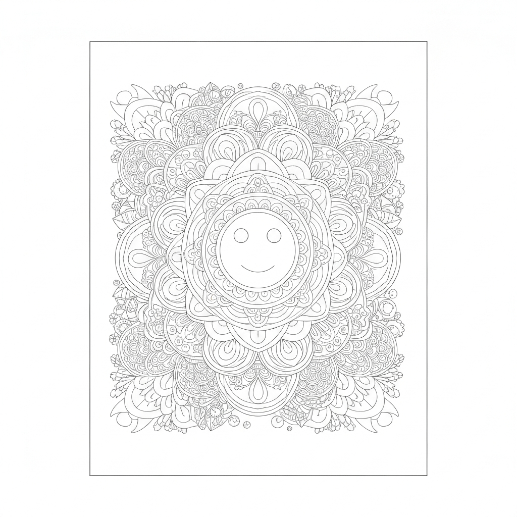 mandala  for adults flowers coloring page