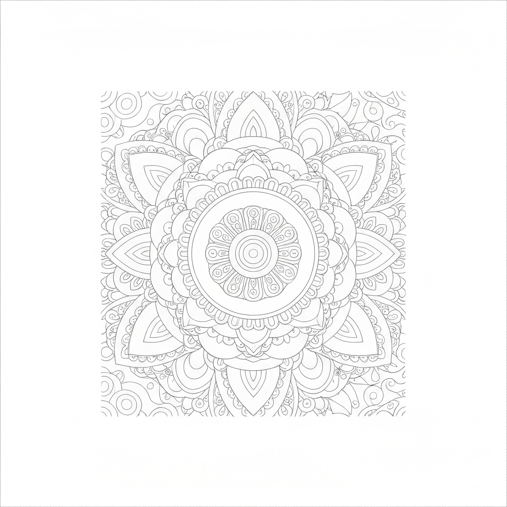 mandala  for adults pattern coloring page