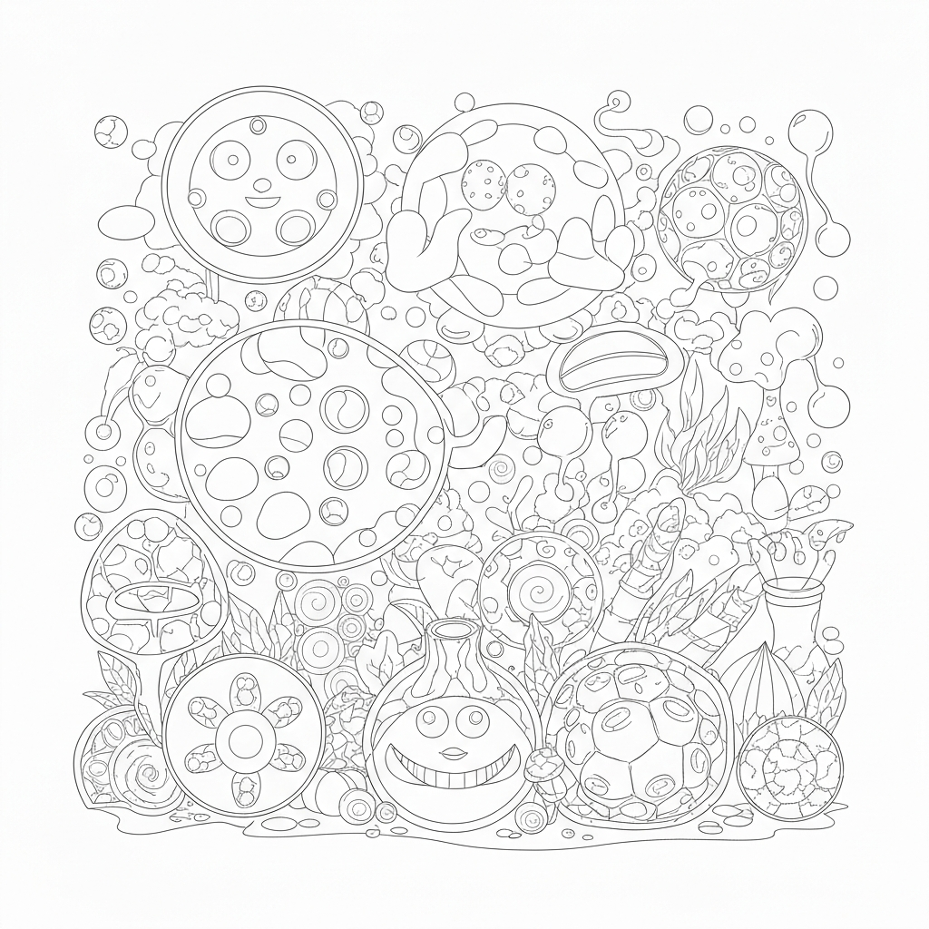 mandala  science abstract coloring page