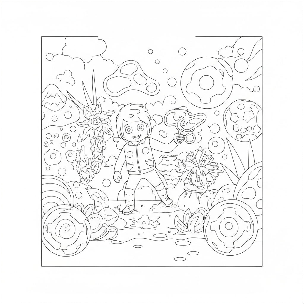 mandala  science action coloring page