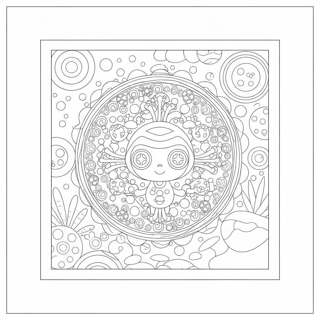 mandala  science baby coloring page