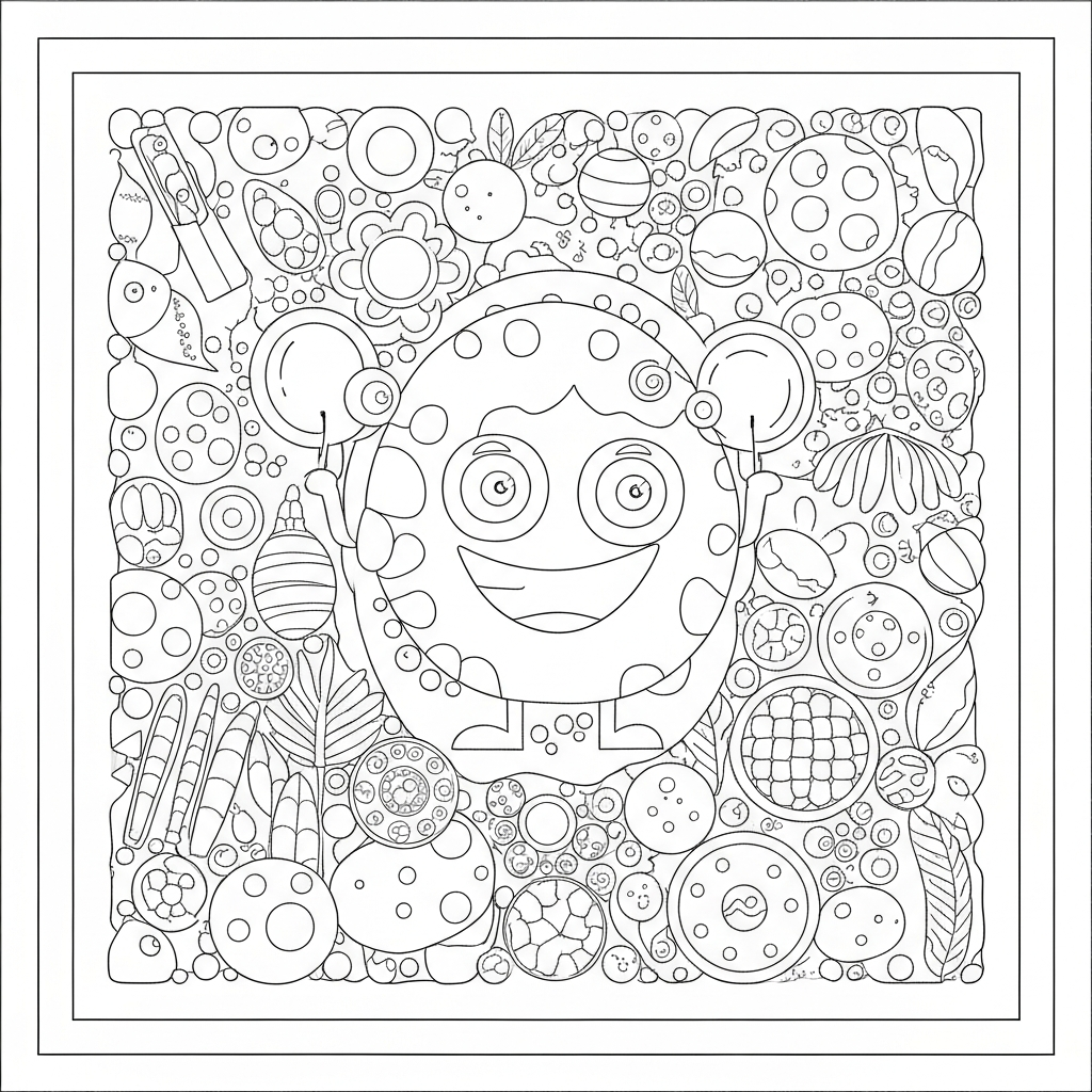 mandala  science cartoon coloring page