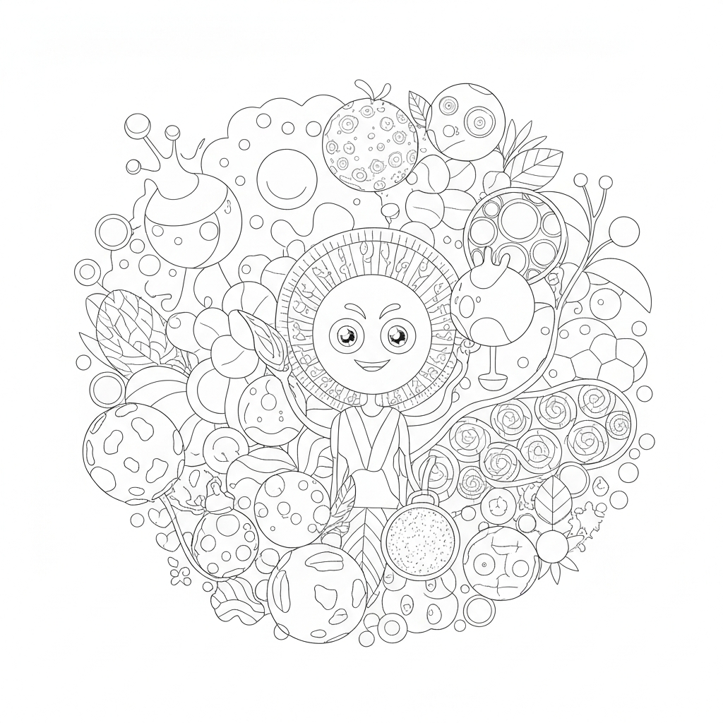 mandala  science cute coloring page