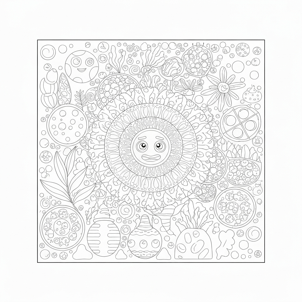 mandala  science decorative coloring page