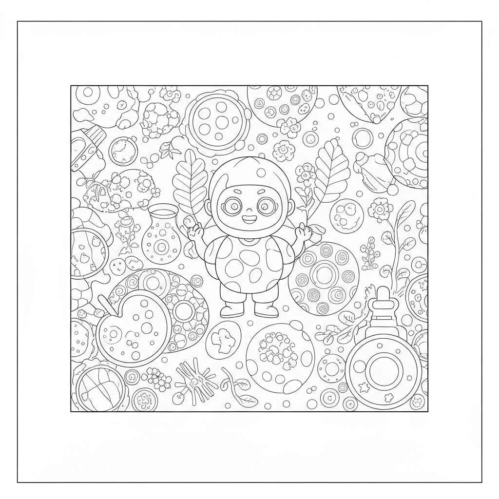 mandala  science detailed coloring page