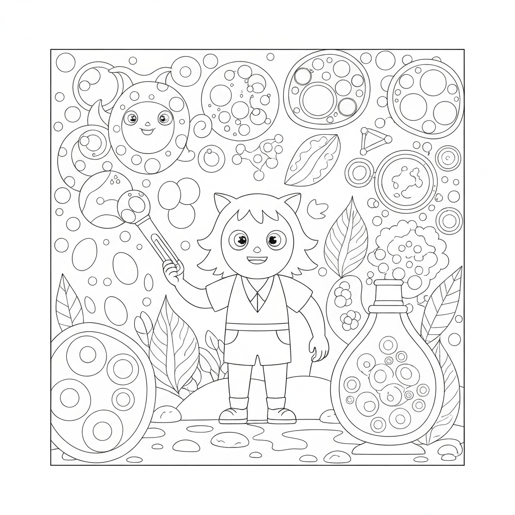 mandala  science easy coloring page