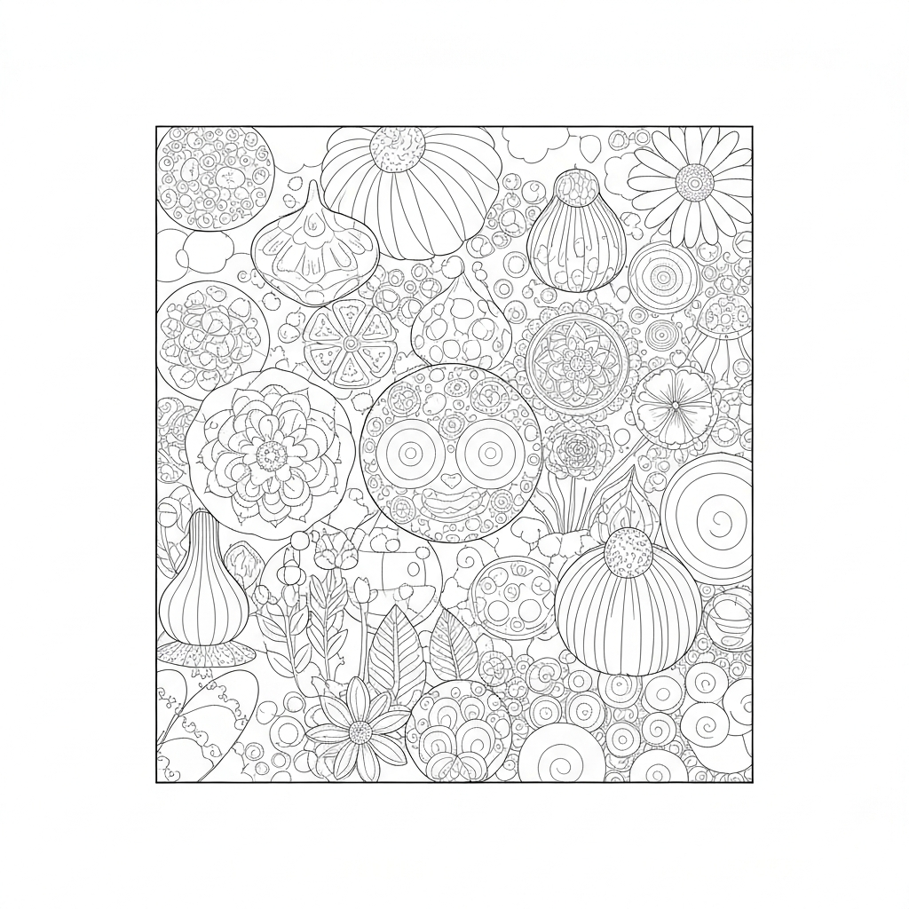 mandala  science flowers coloring page