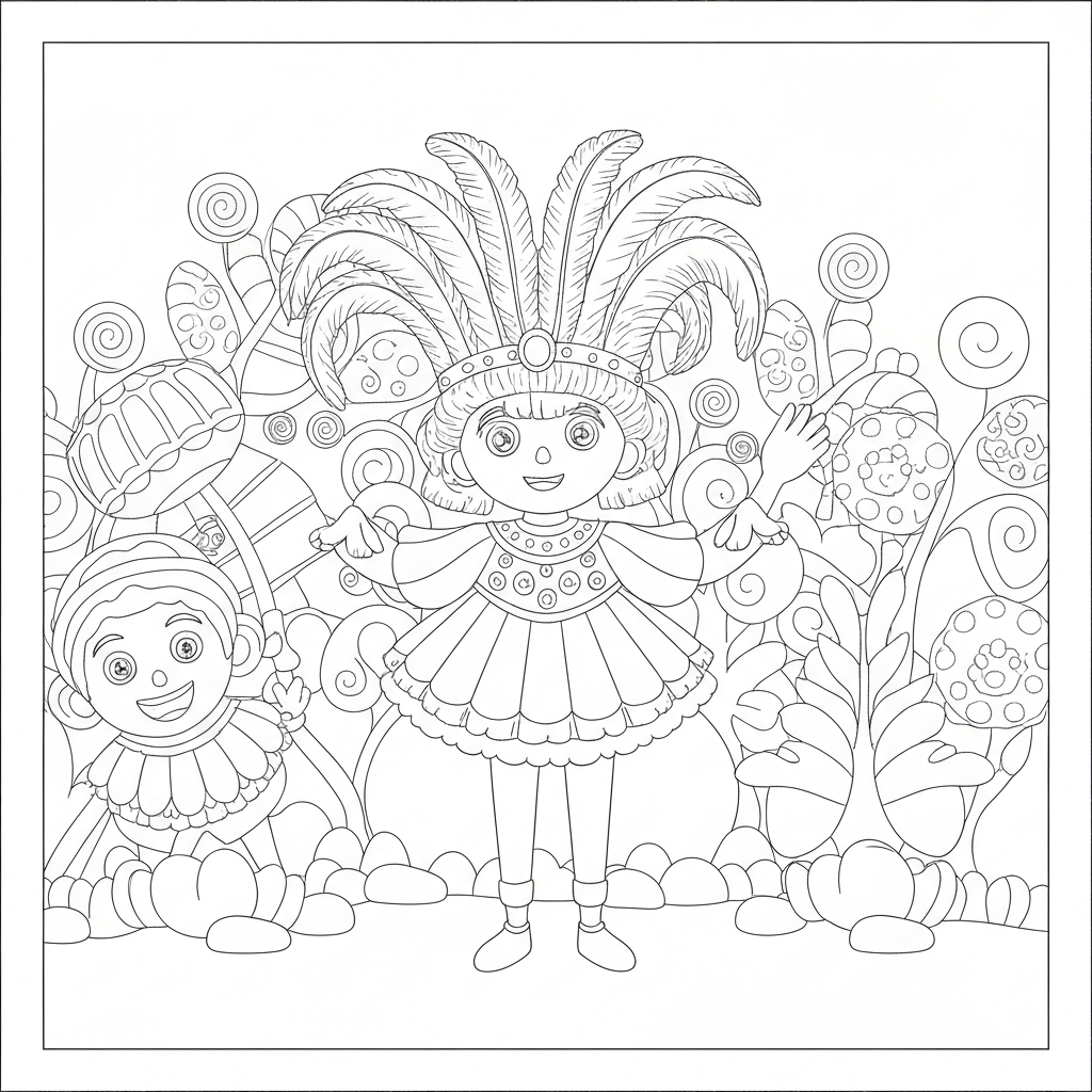 mardi gras abstract coloring page