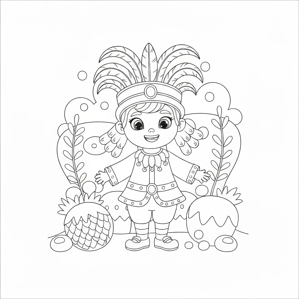 mardi gras baby coloring page