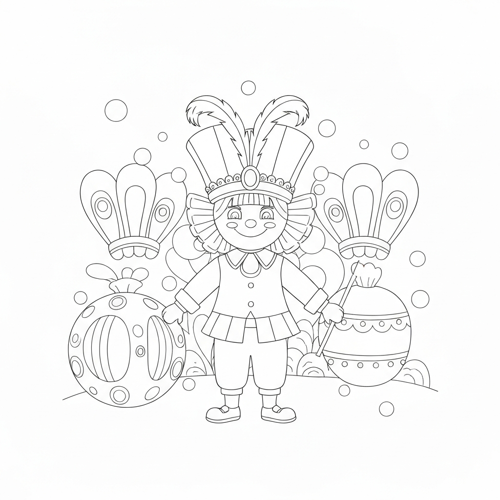 mardi gras easy coloring page