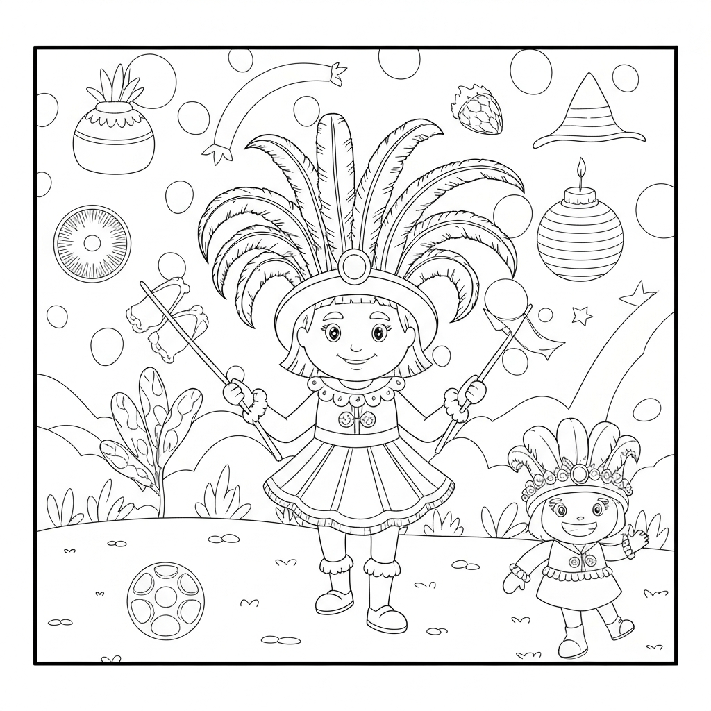 mardi gras educational coloring page