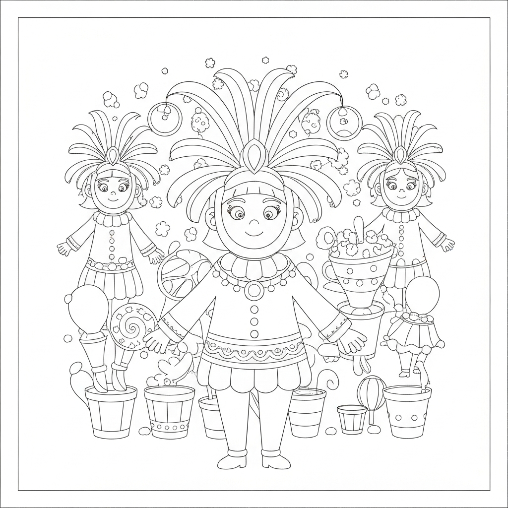 mardi gras pattern coloring page