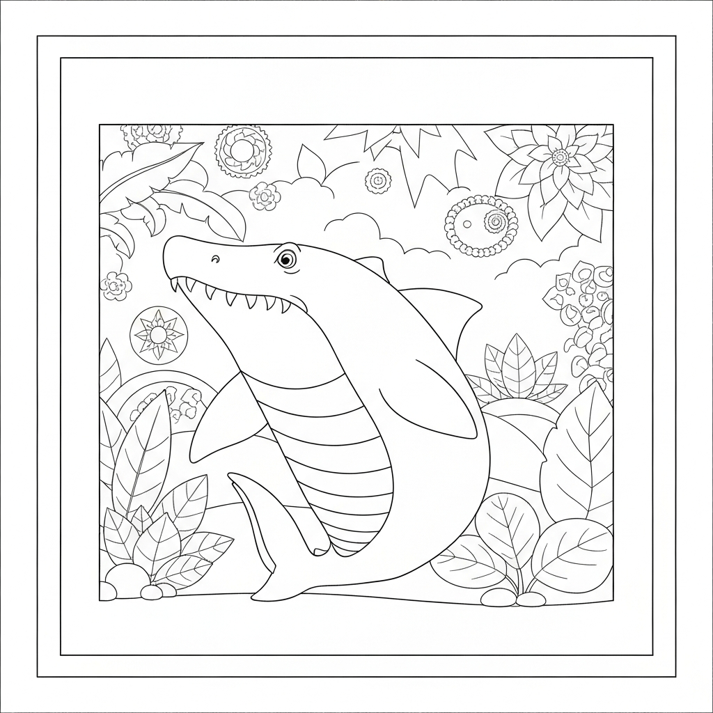megalodon flowers coloring page
