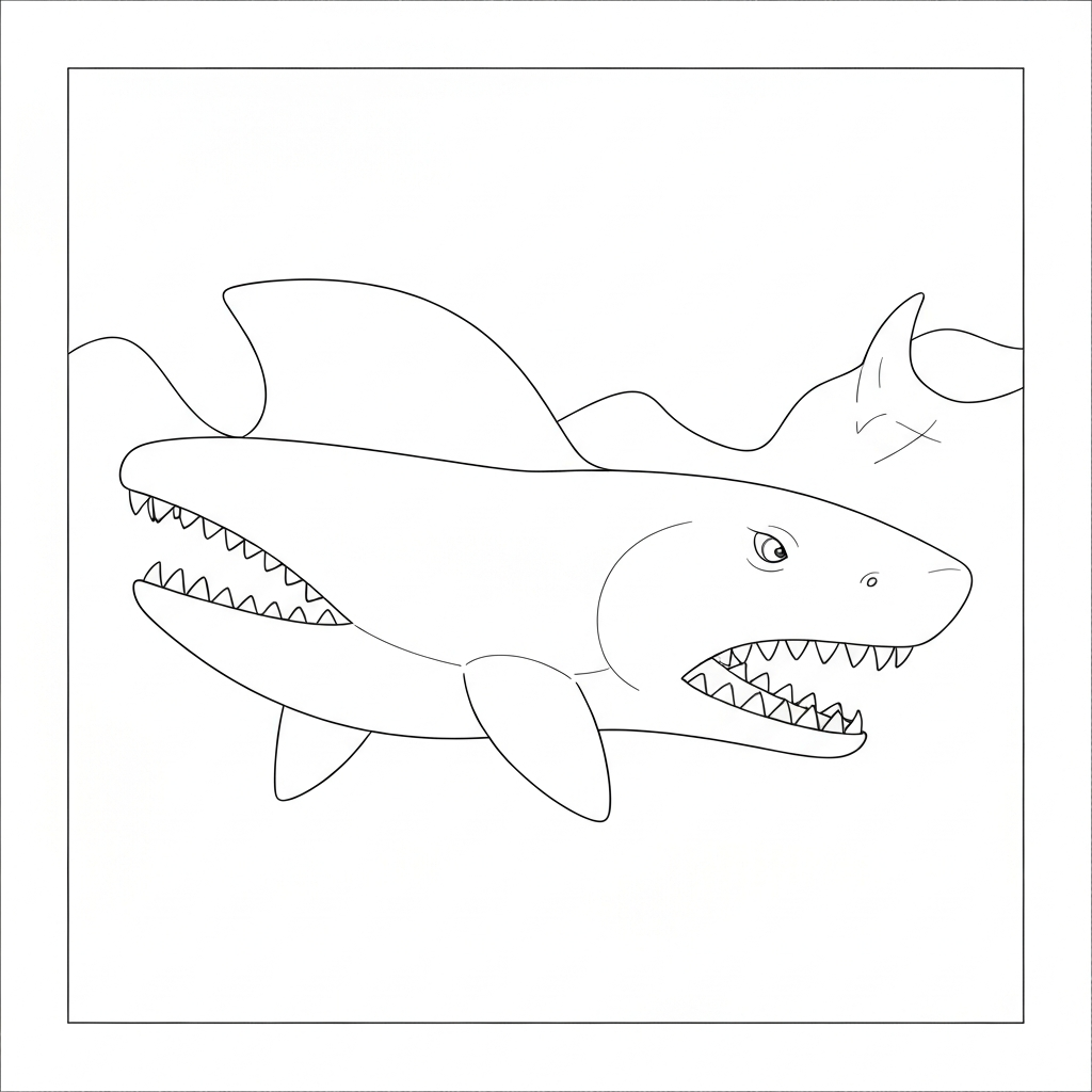 megalodon mandala coloring page