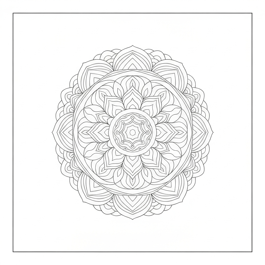 mermaid  print mandala coloring page