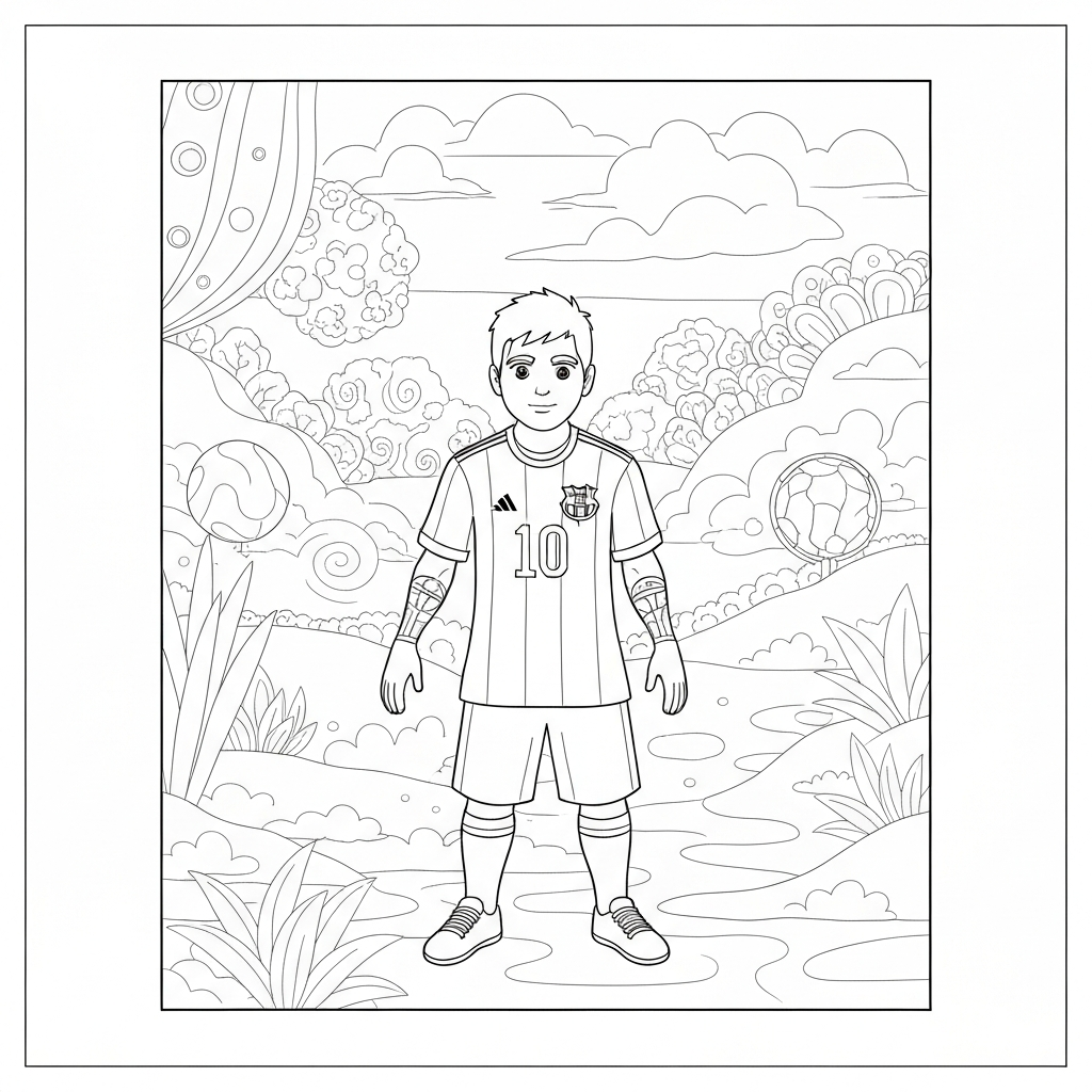 messi abstract coloring page